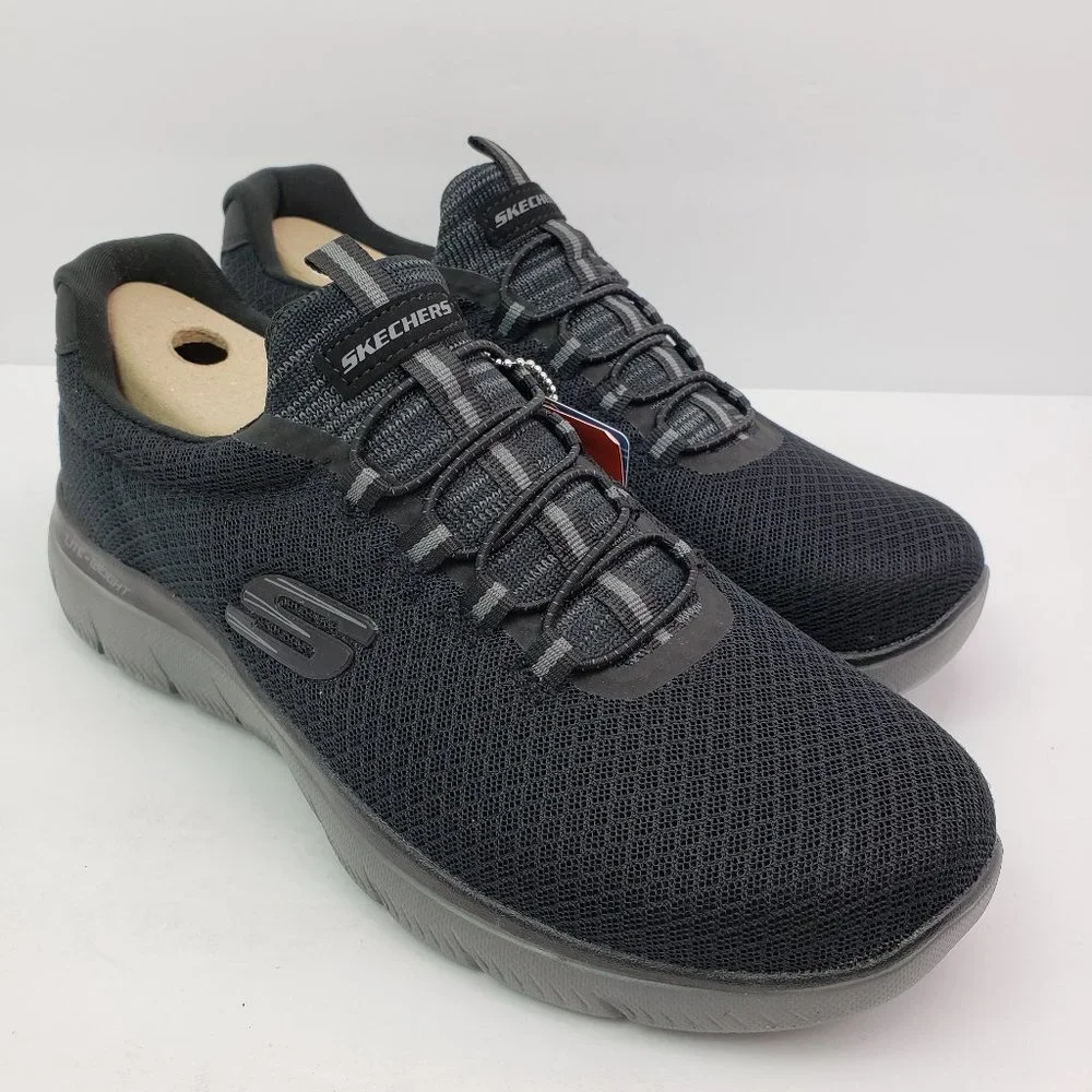 NEW Skechers Summits Mens Size 8.5 Wide Black Charcoal Memory Foam Sneaker Shoes